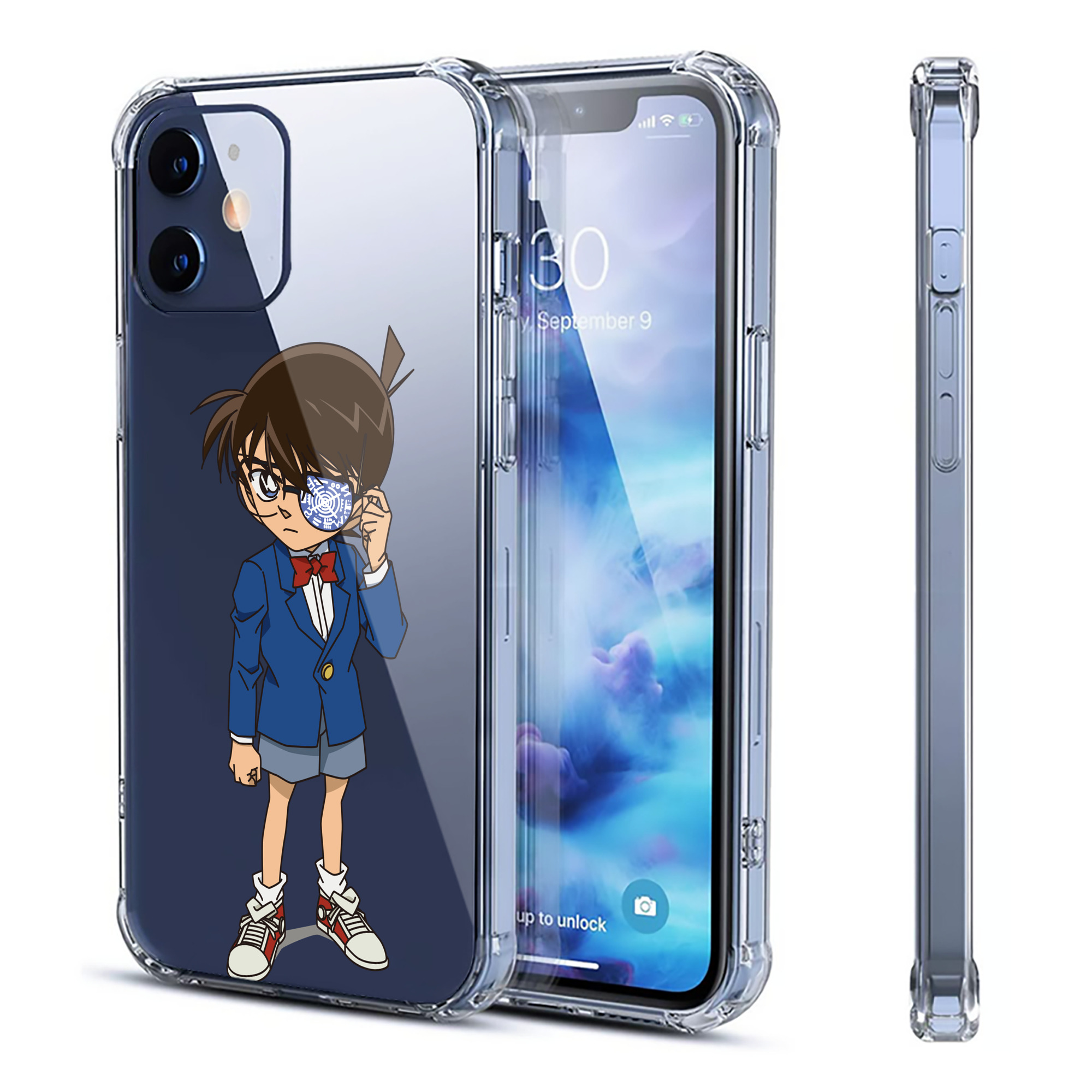 （画像用） 名探偵コナン 江戸川 コナン Detective Conan Conan Edogawa 【iPhone 12シリーズ対応】透明スマホケース（クリアソフトケース）